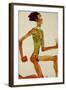 Kneeling Male Nude, in Profile Facing Right, 1910-Egon Schiele-Framed Giclee Print