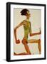 Kneeling Male Nude, in Profile Facing Right, 1910-Egon Schiele-Framed Giclee Print