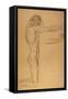 Kneeling Male Nude-Gustav Klimt-Framed Stretched Canvas