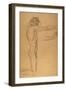 Kneeling Male Nude-Gustav Klimt-Framed Giclee Print