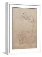 Kneeling Man and Seated Woman Embracing-Gustav Klimt-Framed Giclee Print