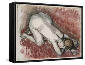 Kneeling Nude Woman, C.1889-95-Edgar Degas-Framed Stretched Canvas