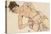 Kneider Weiblicher Halbakt, 1917-Egon Schiele-Stretched Canvas