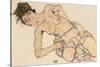 Kneider Weiblicher Halbakt, 1917-Egon Schiele-Stretched Canvas