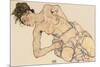 Kneider Weiblicher Halbakt, 1917-Egon Schiele-Mounted Giclee Print