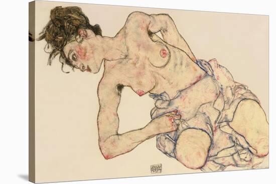 Kneider Weiblicher Halbakt, 1917-Egon Schiele-Stretched Canvas