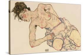 Kneider Weiblicher Halbakt, 1917-Egon Schiele-Stretched Canvas