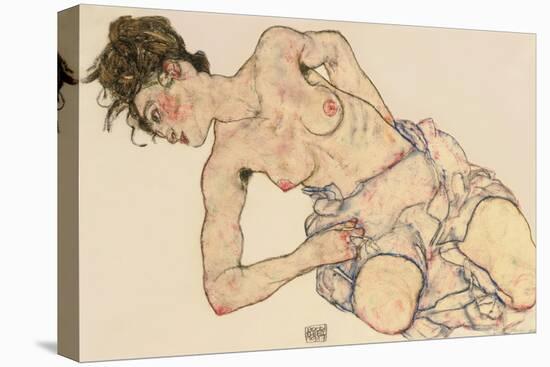 Kneider Weiblicher Halbakt, 1917-Egon Schiele-Stretched Canvas