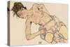 Kneider Weiblicher Halbakt, 1917-Egon Schiele-Stretched Canvas