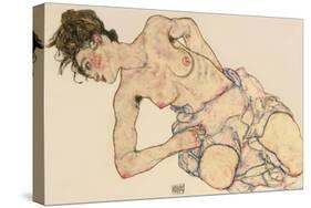 Kneider Weiblicher Halbakt, 1917-Egon Schiele-Stretched Canvas