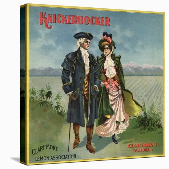 Knickerbocker Brand - Claremont, California - Citrus Crate Label-Lantern Press-Stretched Canvas
