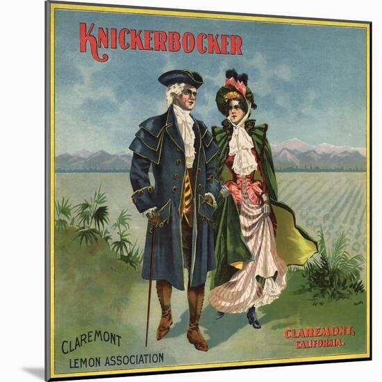 Knickerbocker Brand - Claremont, California - Citrus Crate Label-Lantern Press-Mounted Art Print