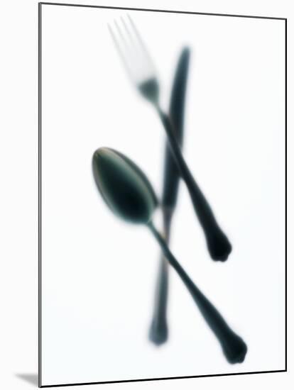 Knife, Fork and Spoon, Blurry-Hermann Mock-Mounted Photographic Print