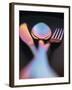 Knife, Fork and Spoon in Red and Blue Light-Vladimir Shulevsky-Framed Photographic Print