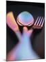 Knife, Fork and Spoon in Red and Blue Light-Vladimir Shulevsky-Mounted Photographic Print