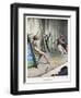 Knife-Thrower Accident-Vittorio Pisani-Framed Art Print