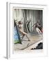 Knife-Thrower Accident-Vittorio Pisani-Framed Art Print