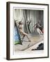 Knife-Thrower Accident-Vittorio Pisani-Framed Art Print