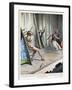 Knife-Thrower Accident-Vittorio Pisani-Framed Art Print