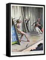 Knife-Thrower Accident-Vittorio Pisani-Framed Stretched Canvas