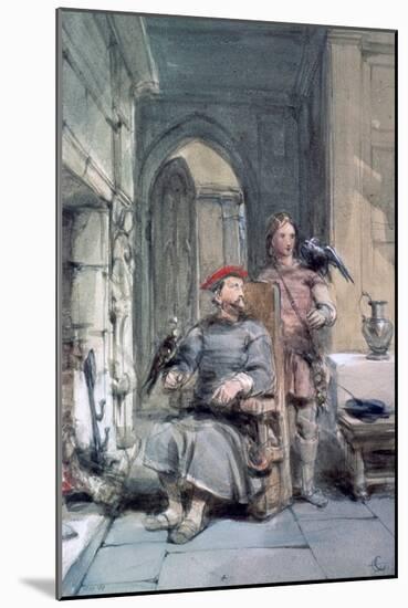 Knight and Page, 19th Century-George Cattermole-Mounted Giclee Print