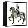 Knight Armed and Mounted, Ready for Battle-null-Framed Stretched Canvas