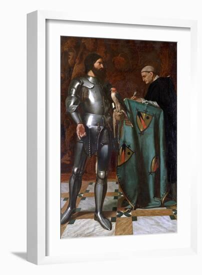 Knight Dictating a Letter to a Monk, 1865-Octave Penguilly l'Haridon-Framed Giclee Print