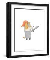 Knight dog - Hannah Stephey Cartoon Dog Print-Hannah Stephey-Framed Art Print