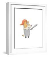 Knight dog - Hannah Stephey Cartoon Dog Print-Hannah Stephey-Framed Art Print