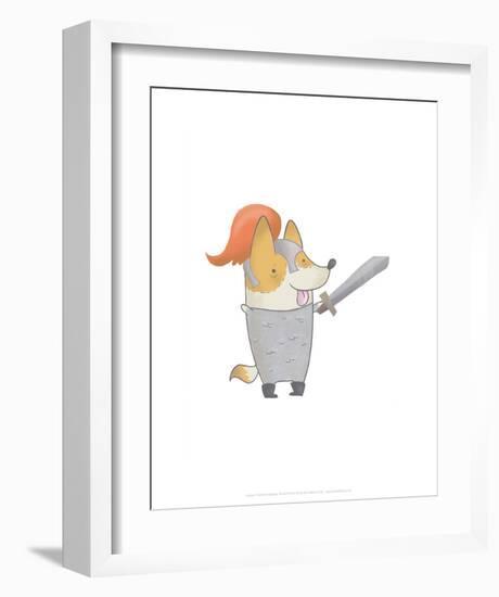 Knight dog - Hannah Stephey Cartoon Dog Print-Hannah Stephey-Framed Art Print