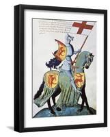 Knight Holding a Standard and the Arms of Verona-null-Framed Art Print