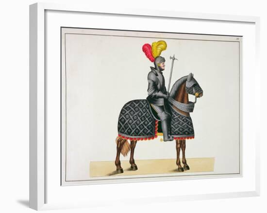 Knight in Armour on his Horse, Plate from 'A History of the Development and Customs of Chivalry'-Friedrich Martin Von Reibisch-Framed Giclee Print