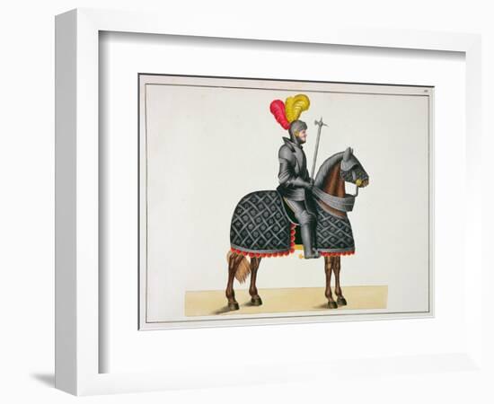 Knight in Armour on his Horse, Plate from 'A History of the Development and Customs of Chivalry'-Friedrich Martin Von Reibisch-Framed Giclee Print