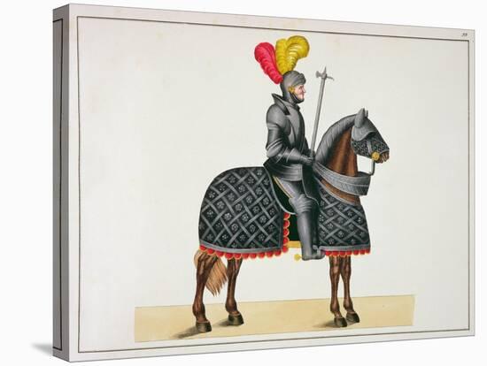 Knight in Armour on his Horse, Plate from 'A History of the Development and Customs of Chivalry'-Friedrich Martin Von Reibisch-Stretched Canvas
