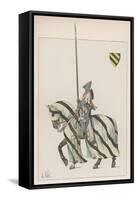 Knight in Battle-Dress with Lance-L. Vallet-Framed Stretched Canvas