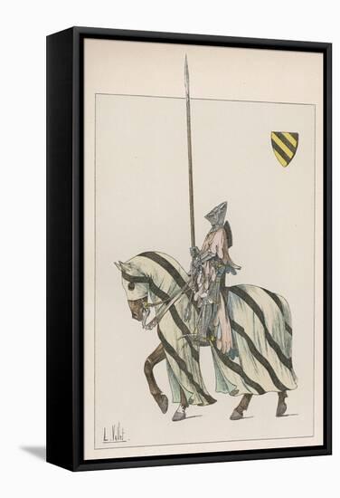 Knight in Battle-Dress with Lance-L. Vallet-Framed Stretched Canvas