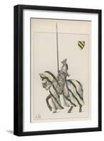 Knight in Battle-Dress with Lance-L. Vallet-Framed Art Print