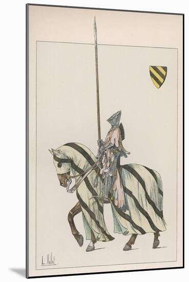 Knight in Battle-Dress with Lance-L. Vallet-Mounted Art Print