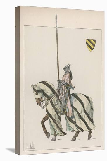 Knight in Battle-Dress with Lance-L. Vallet-Stretched Canvas