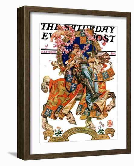 "Knight in Shining Armor," Saturday Evening Post Cover, July 17, 1926-Joseph Christian Leyendecker-Framed Giclee Print