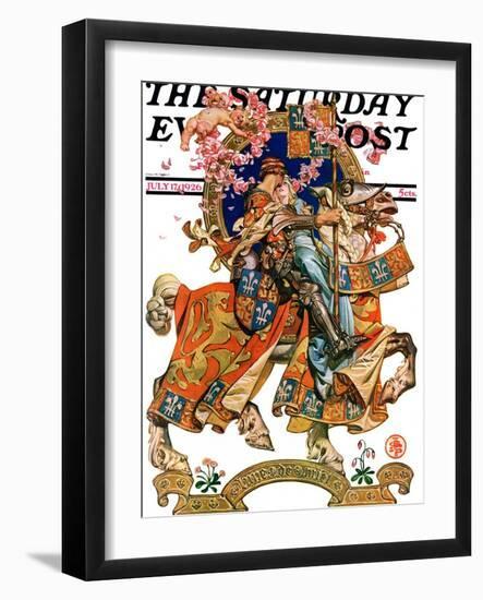 "Knight in Shining Armor," Saturday Evening Post Cover, July 17, 1926-Joseph Christian Leyendecker-Framed Giclee Print