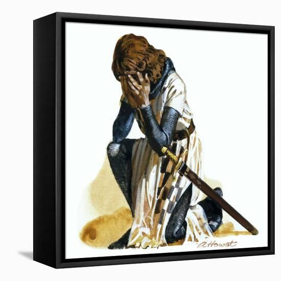 Knight Lamenting-Andrew Howat-Framed Stretched Canvas
