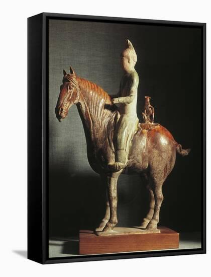 Knight, Tri-Colour Ceramic Statue, China, Tang Dynasty, 7th-9th Century-null-Framed Stretched Canvas