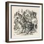 Knights Alice Watches the Fight Between the Red Knight and the White Knight-John Tenniel-Framed Art Print