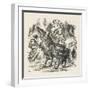 Knights Alice Watches the Fight Between the Red Knight and the White Knight-John Tenniel-Framed Art Print