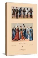 Knights and Maidens of the Middle Ages-Racinet-Stretched Canvas