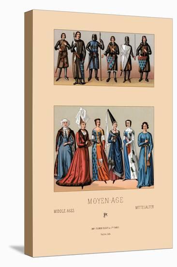 Knights and Maidens of the Middle Ages-Racinet-Stretched Canvas