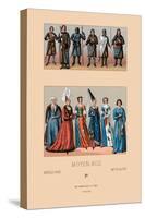 Knights and Maidens of the Middle Ages-Racinet-Stretched Canvas