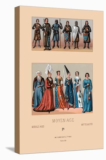 Knights and Maidens of the Middle Ages-Racinet-Stretched Canvas