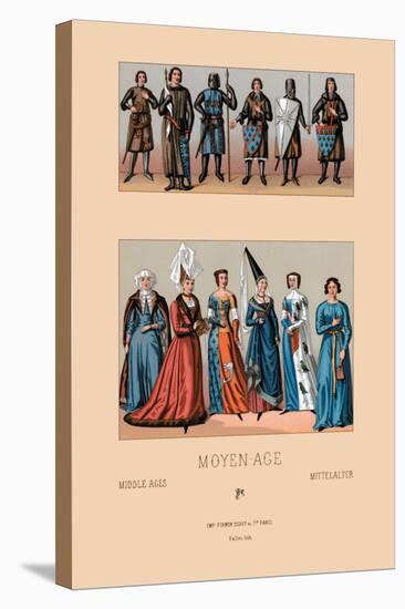 Knights and Maidens of the Middle Ages-Racinet-Stretched Canvas